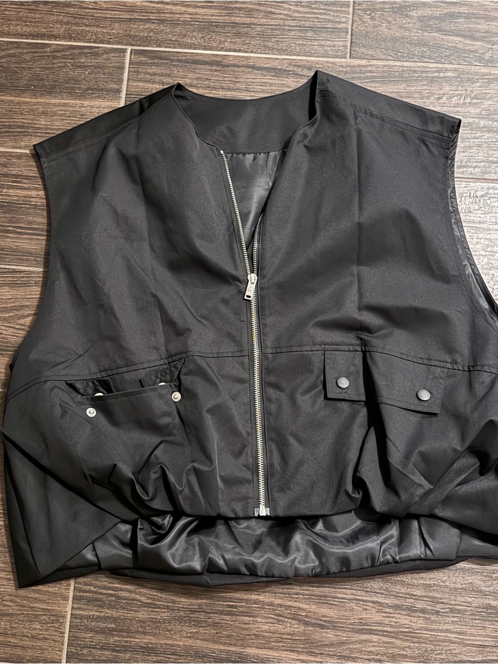 Women’s Black Zip Front Utility Vest